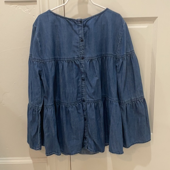 denim long sleeve madewell blouse x large - Picture 3 of 4